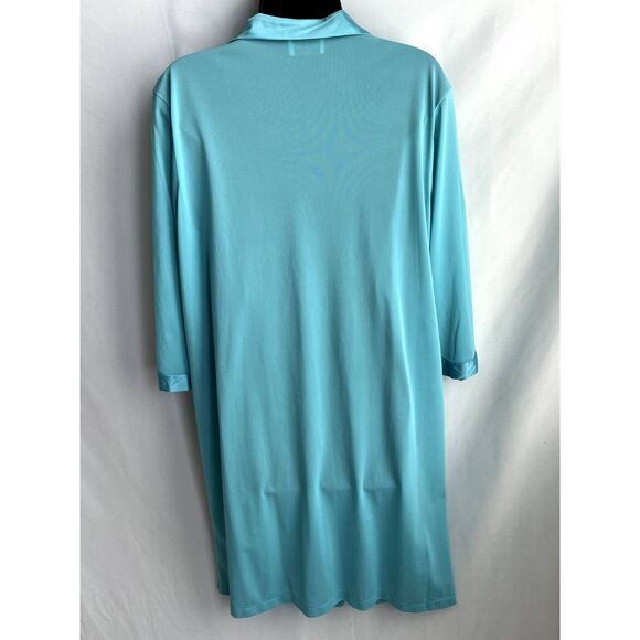 Vintage Vanity Fair Blue Nylon Button Up Robe Dressing Gown House Coat Size L - Picture 5 of 10